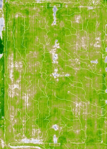 Índice verde con la red de drenaje
